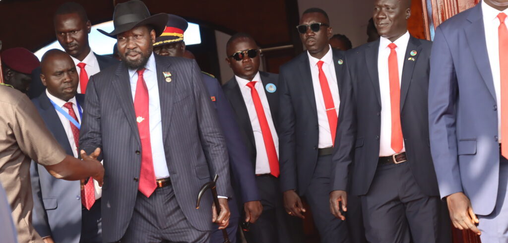 South Sudan President Salva Kiir Mayardit Arrive to receive Pope Francis at Juba International Airport